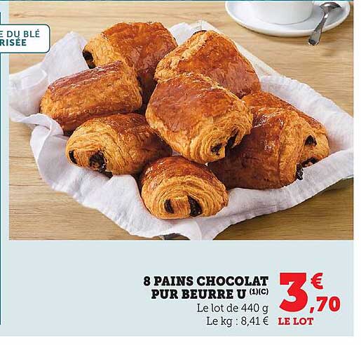 8 PAINS CHOCOLAT PUR BEURRE U
