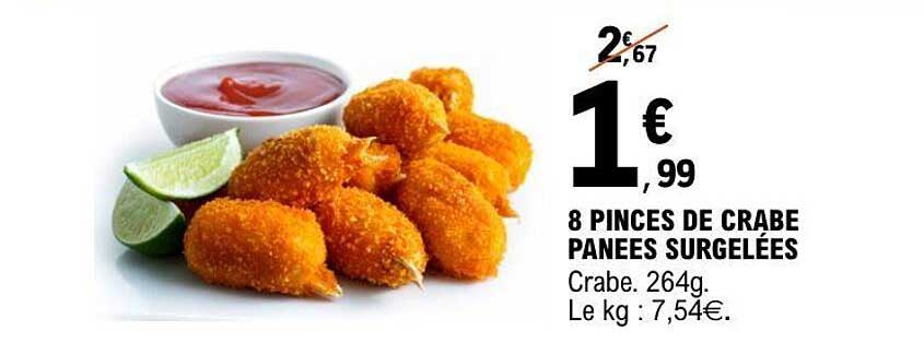 8 PINCES DE CRABE PANÉES SURGELÉES
