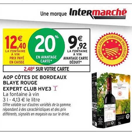 AOP Côtes de Bordeaux Blaye Rouge Expert Club HVE3