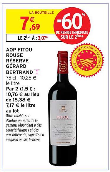 AOP FITOU ROUGE RÉSERVE GÉRARD BERTRAND