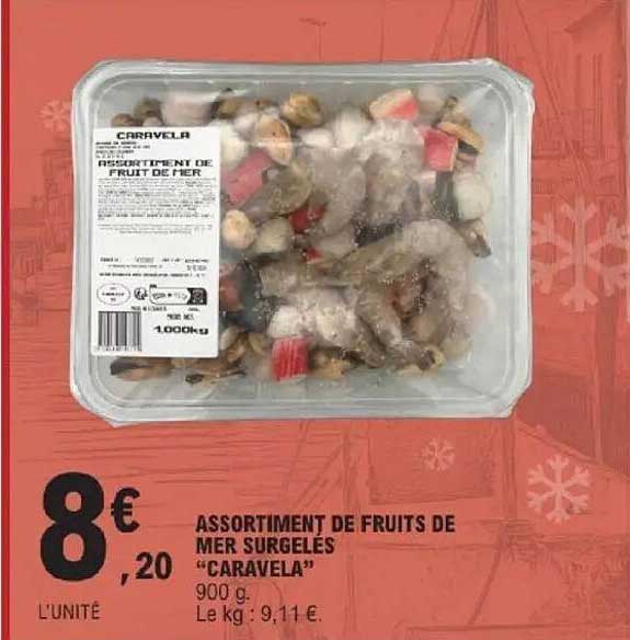 ASSORTIMENT DE FRUITS DE MER SURGELÉS "CARAVELA"