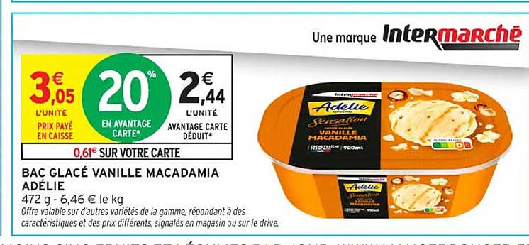 Bac Glacé Vanille Macadamia Adélie