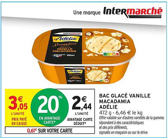 BAC GLACÉ VANILLE MACADAMIA ADÉLIE