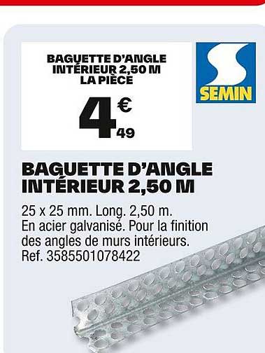 BAQUETTE D’ANGLE INTÉRIEUR 2,50 M