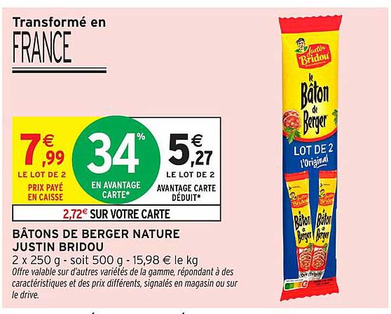 BÂTONS DE BERGER NATURE JUSTIN BRIDOU