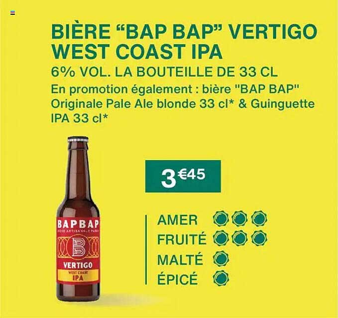 BIÈRE “BAP BAP” VERTIGO WEST COAST IPA
