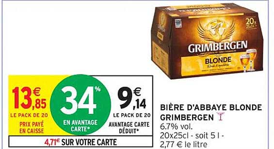 BIÈRE D'ABBAYE BLONDE GRIMBERGEN