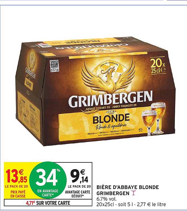 BIÈRE D'ABBAYE BLONDE GRIMBERGEN