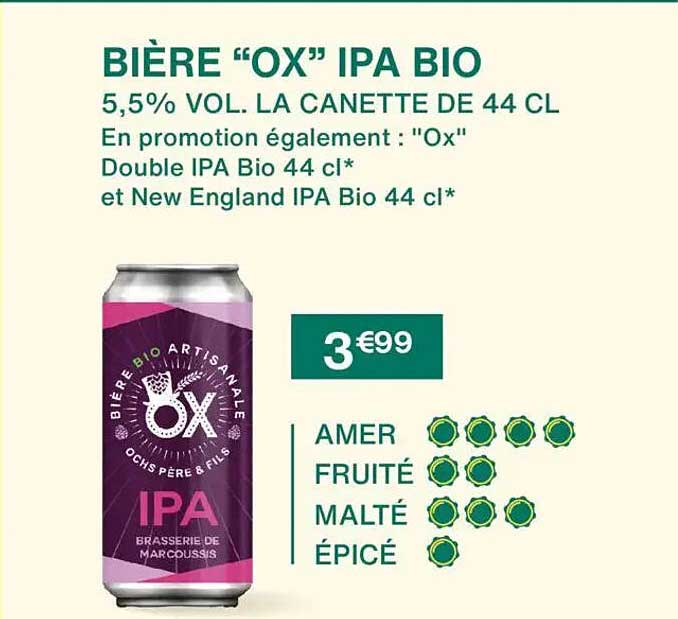 BIÈRE “OX” IPA BIO