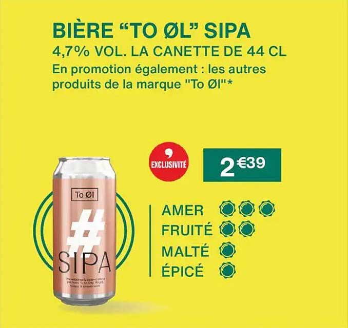 BIÈRE “TO ØL” SIPA
