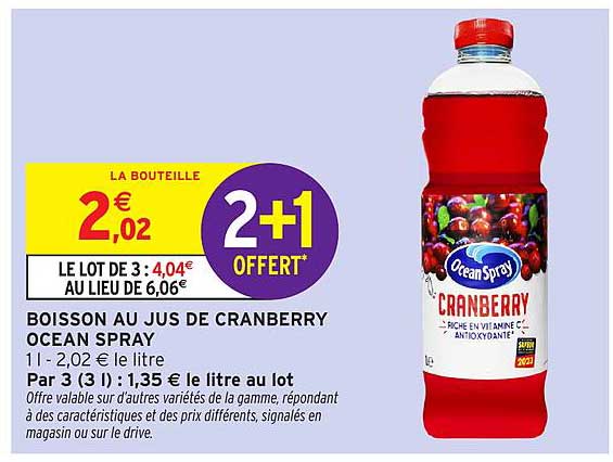 BOISSON AU JUS DE CRANBERRY OCEAN SPRAY