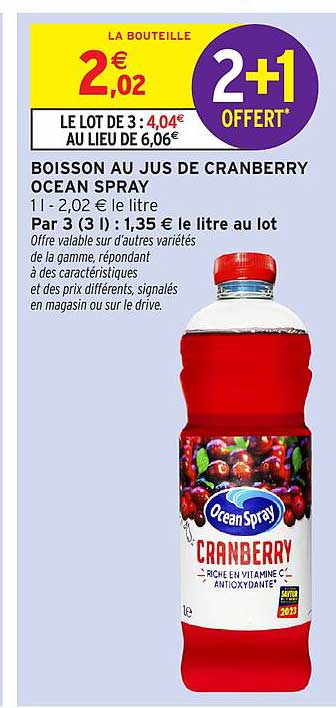 BOISSON AU JUS DE CRANBERRY OCEAN SPRAY