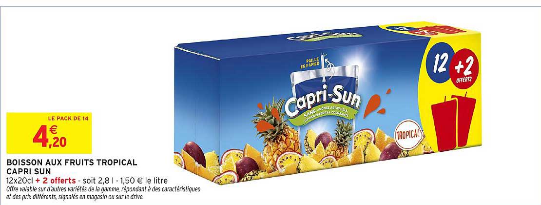BOISSON AUX FRUITS TROPICAL CAPRI SUN