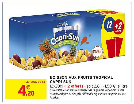 BOISSON AUX FRUITS TROPICAL CAPRI SUN