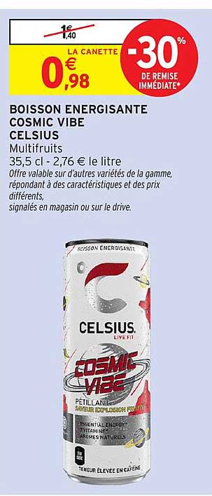 BOISSON ENERGISANTE COSMIC VIBE CELSIUS