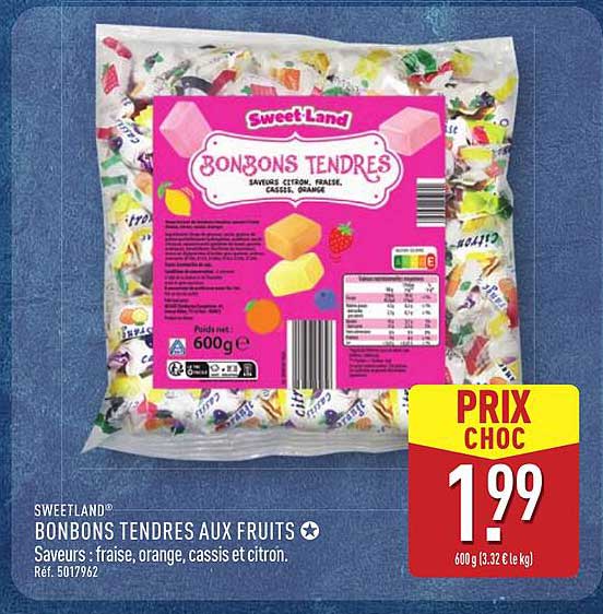 BONBONS TENDRES AUX FRUITS