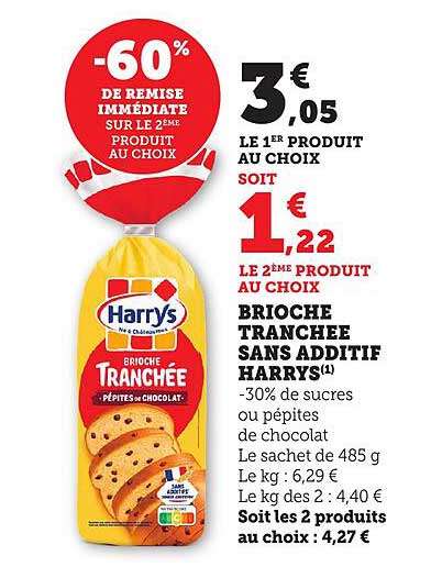 BRIOCHE TRANCHEE SANS ADDITIF HARRY'S