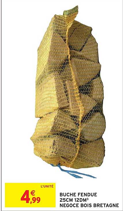 BUCHE FENDUE 25CM 12DM³ NEGOCÉ BOIS BRETAGNE
