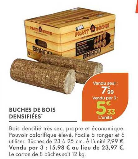 BUCHES DE BOIS DENSIFIÉES