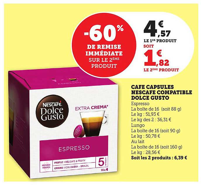 CAFÉ CAPSULES NESCAFE COMPATIBLE DOLCE GUSTO