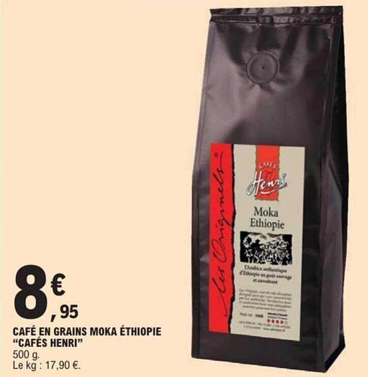 CAFÉ EN GRAINS MOKA ÉTHIOPIE "CAFÉS HENRI!"