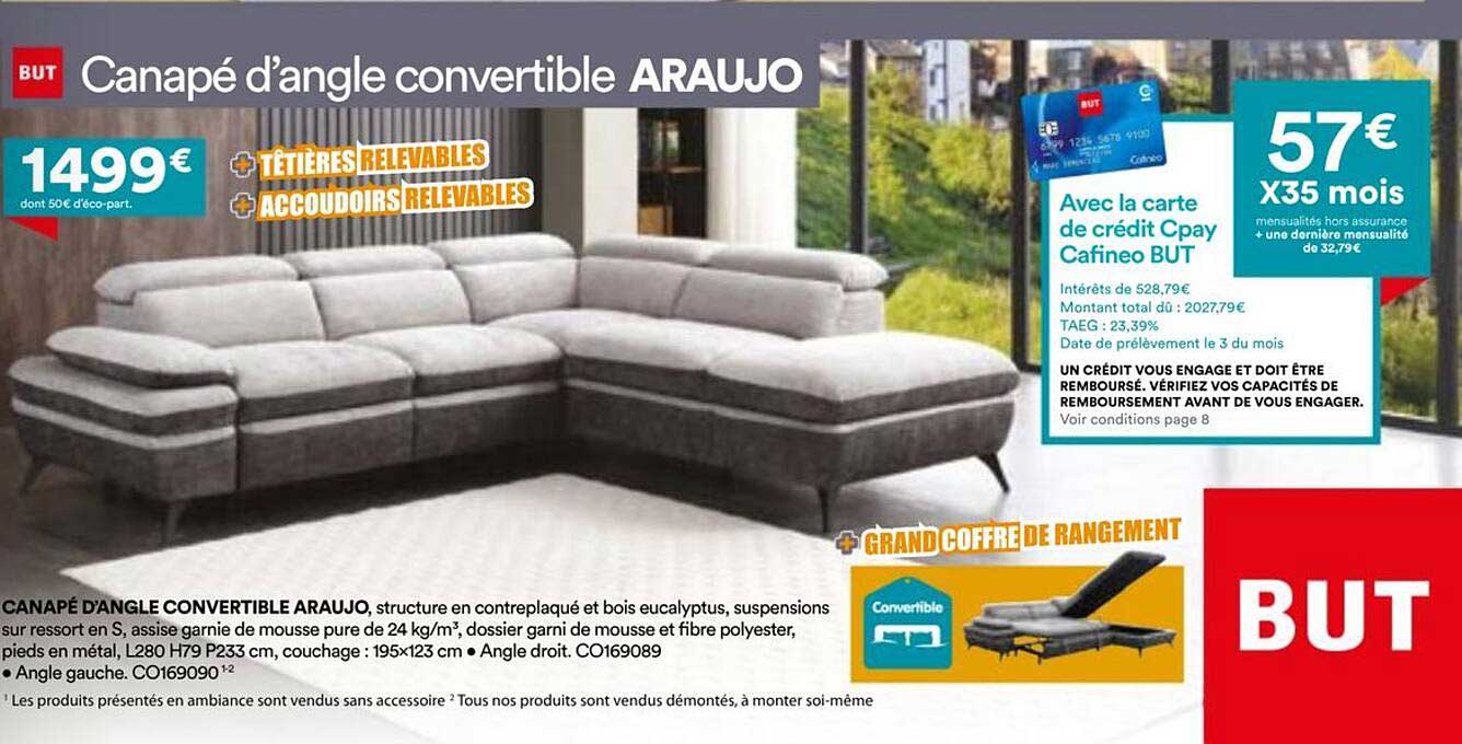 Canapé d'angle convertible ARAUJO