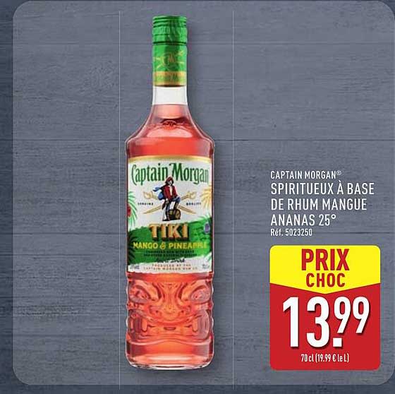 CAPTAIN MORGAN® SPIRITUEUX À BASE DE RHUM MANGUE ANANAS 25°