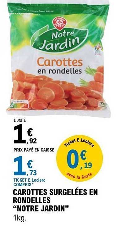 CAROTTES SURGELÉES EN RONDELLES "NOTRE JARDIN"