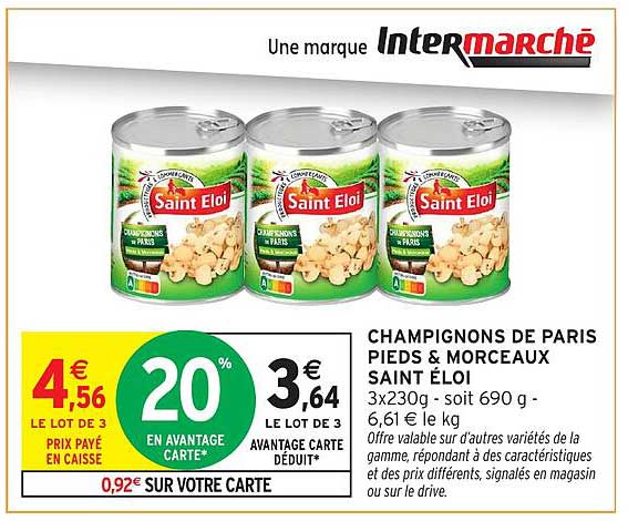CHAMPIGNONS DE PARIS PIEDS & MORCEAUX SAINT ÉLOI