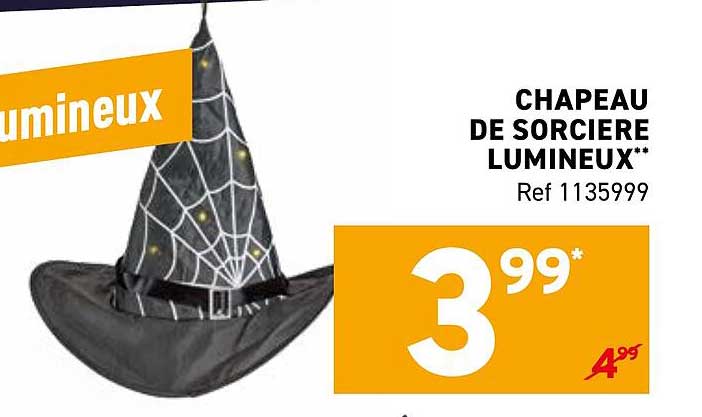 CHAPEAU DE SORCIERE LUMINEUX