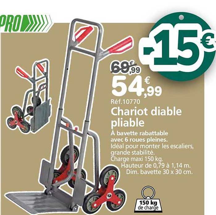Chariot diable pliable