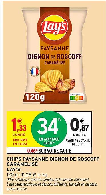 CHIPS PAYSANNE OIGNON DE ROSCOFF CARAMÉLISÉ LAY'S