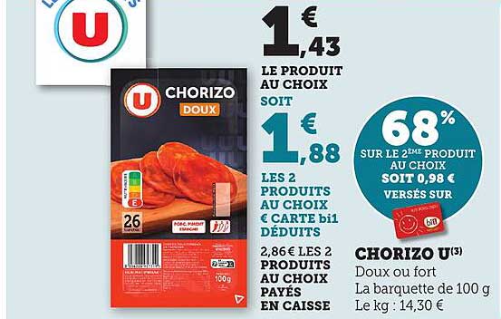 CHORIZO U(3) Doux ou fort