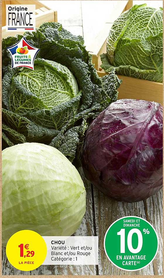 CHOU Variété : Vert et/ou Blanc et/ou Rouge