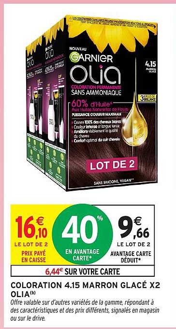COLORATION 4.15 MARRON GLACÉ X2 OLIA