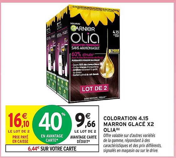 COLORATION 4.15 MARRON GLACÉ X2 OLIA
