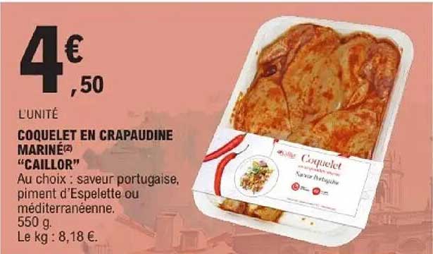 COQUELET EN CRAPAUDINE MARINÉ(E) "CAILLOR"