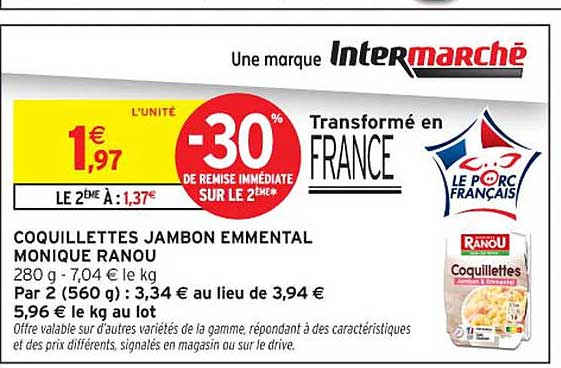 COQUILLETTES JAMBON EMMENTAL MONIQUE RANOU