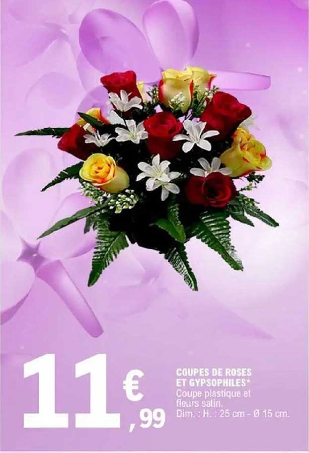 COUPES DE ROSES ET GYPSOPHILES*