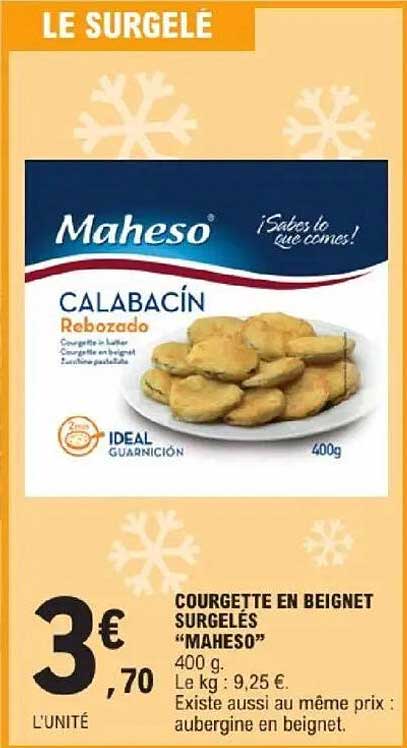 COURGETTE EN BEIGNET SURGELÉS “MAHESO”