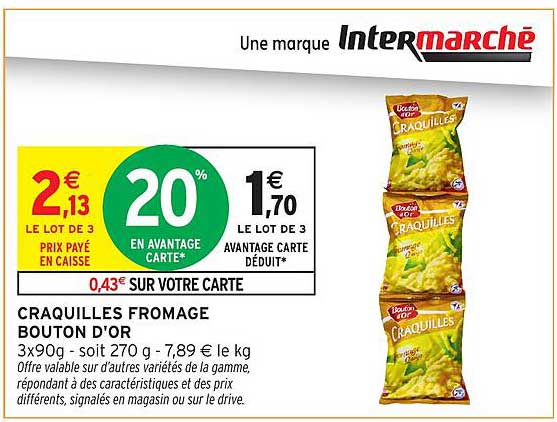 CRAQUILLES FROMAGE BOUTON D'OR