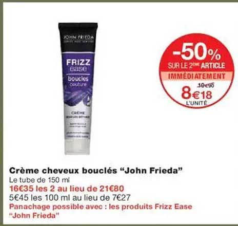 Crème cheveux bouclés "John Frieda"