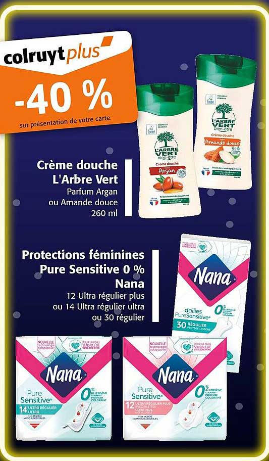 Crème douche L'Arbre Vert Parfum Argan ou Amande douce 260 ml