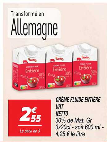 CRÈME FLUIDE ENTIÈRE UHT