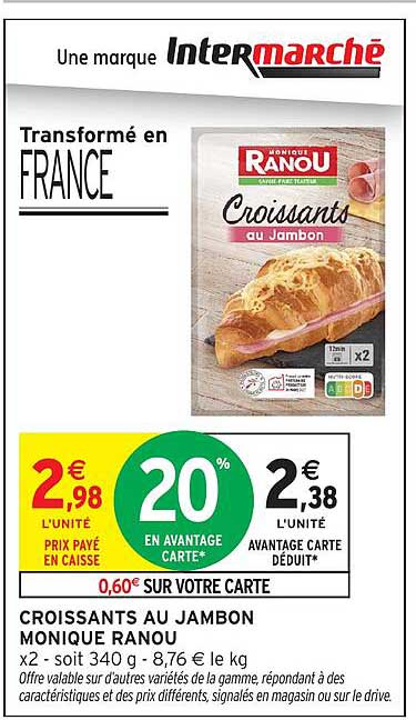 CROISSANTS AU JAMBON MONIQUE RANOU