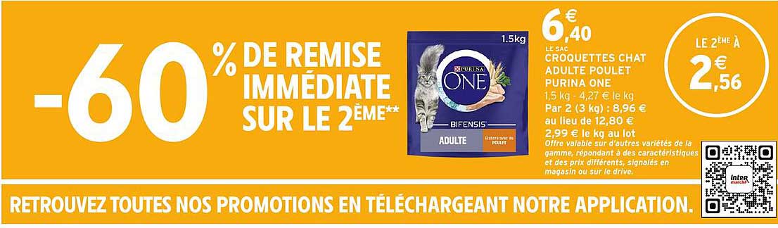 Croquettes chat adulte poulet Purina One