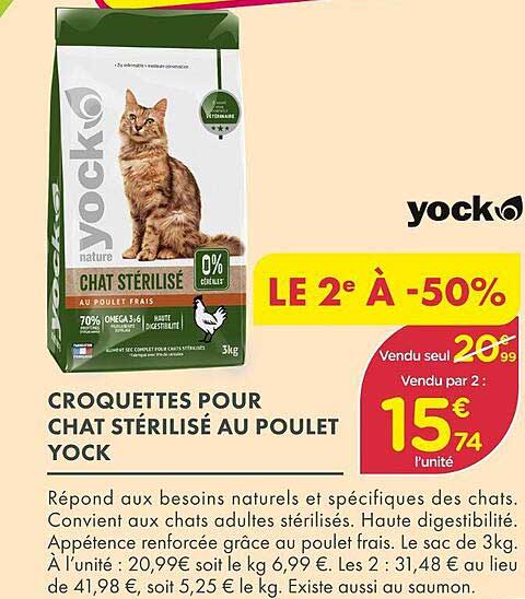 CROQUETTES POUR CHAT STÉRILISÉ AU POULET YOCK
