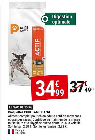 Croquettes PURE FAMILY Actif