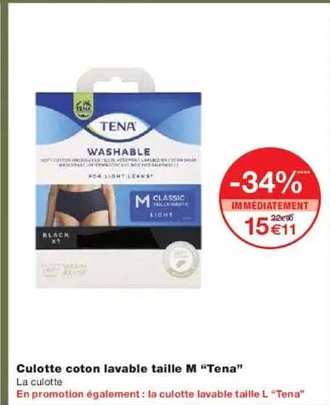 Culotte coton lavable taille M "Tena"