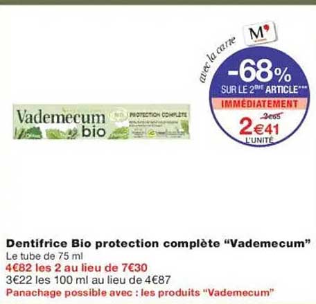 Dentifrice Bio protection complète "Vademecum"